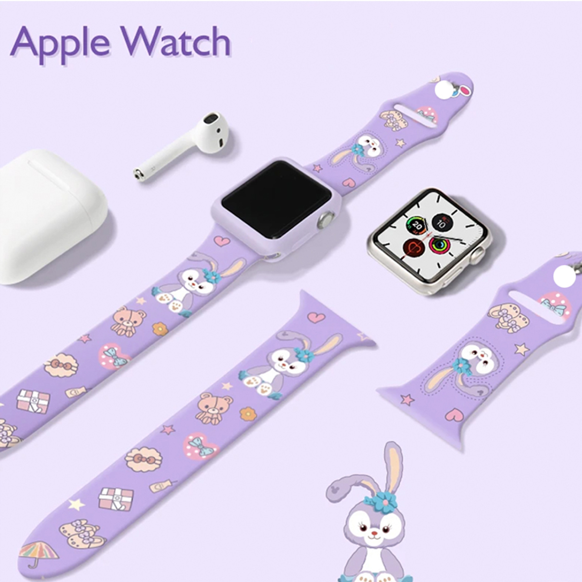 适用苹果彩印表带apple wach/6/5/SE/ultra液态表带印花详情4