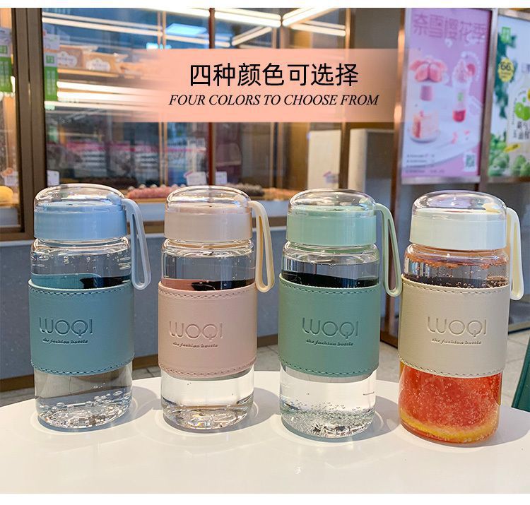 The Korean version of the water cup is cute, fresh and fashionable. It is a summer heat-resistant glass tea cup with a large capacity and portable transparent design pic 8