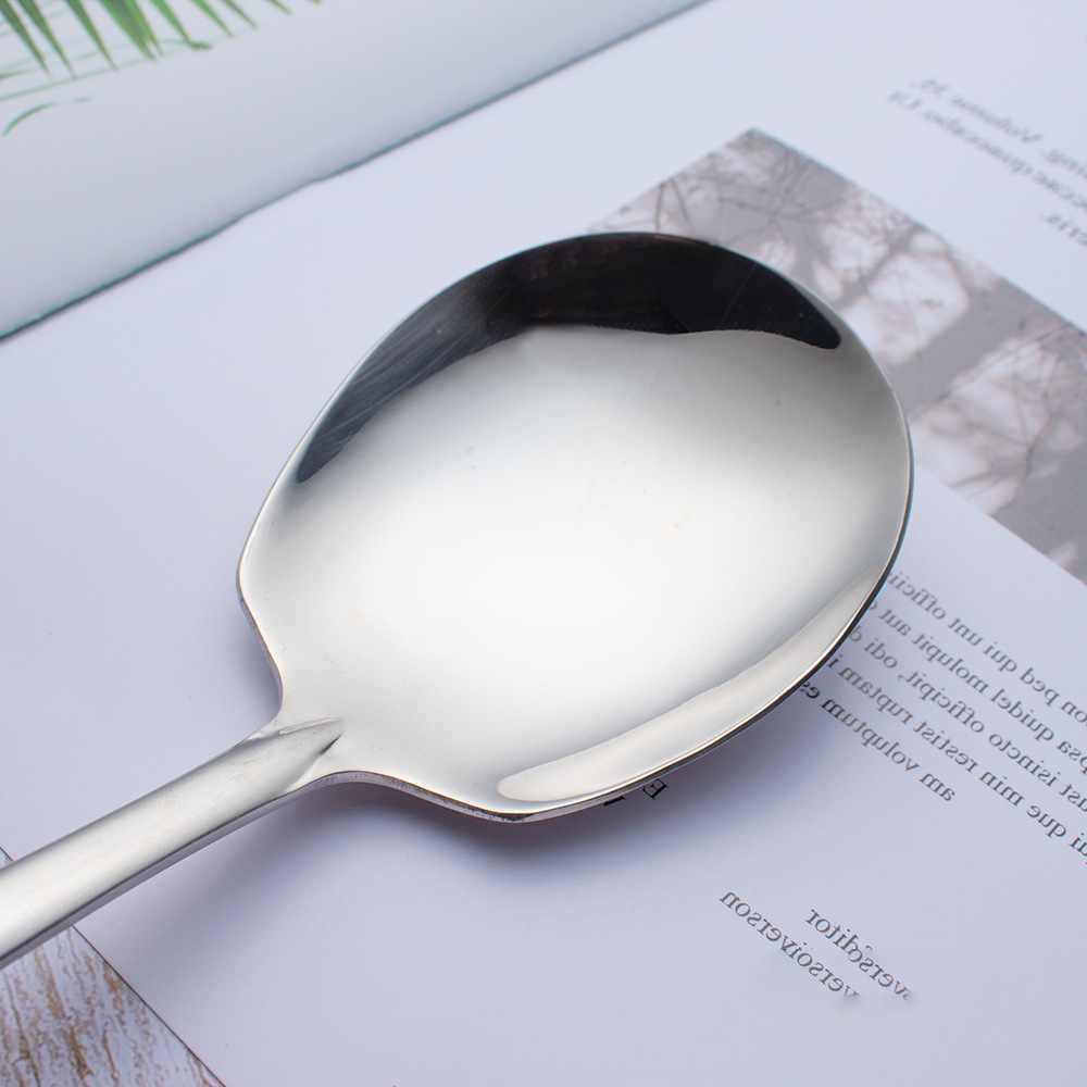 304不锈钢公用勺 自助餐家庭分菜大公勺酒店餐具大号长柄公用勺子详情4