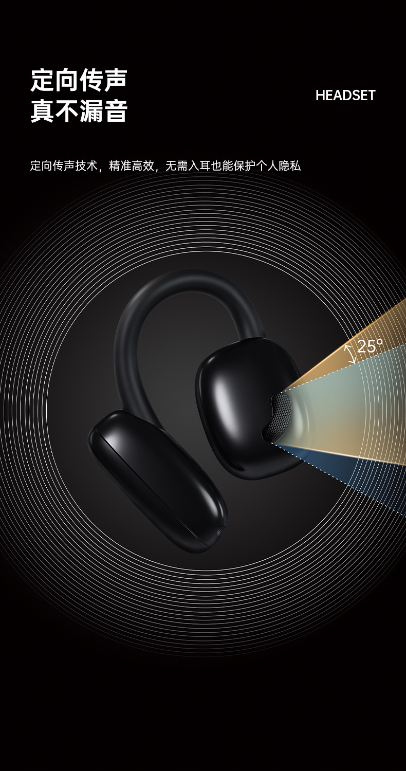 Трансграничные беспроводные наушники OWS bluetooth, HiFi с очень длинной акустикой, и с коротким контактным управлением V5.3 pic 6