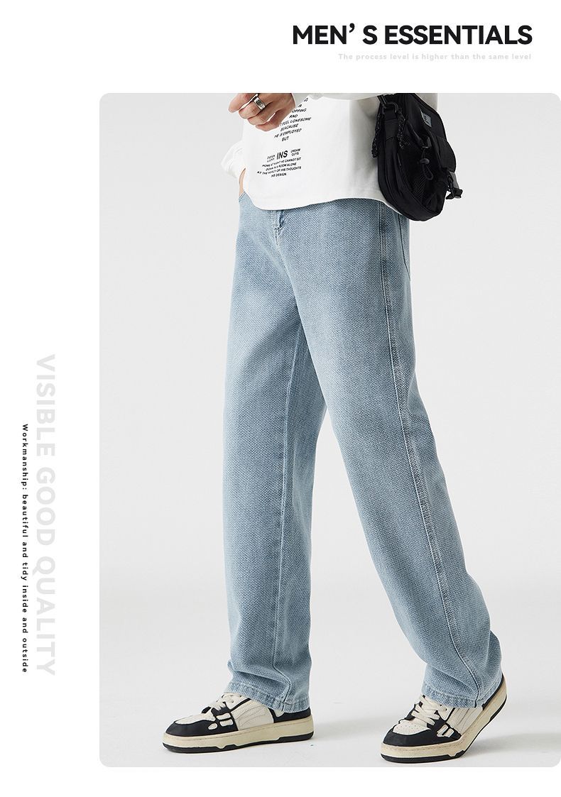 尚谷男装|星空纹牛仔裤男2025秋季新款宽松直筒美式潮牌百搭加厚详情10