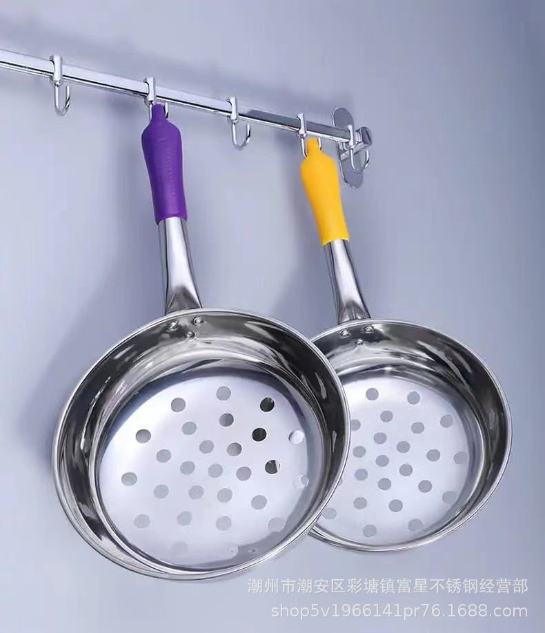Special stainless steel large-hole strainer for cold noodles and cold shrimp, Shaanxi cold fish strainer, fish dumpling soup tool, noodle fish strainer pic 10