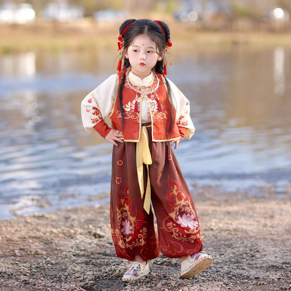 国潮儿童汉服服装中国套装国潮女童春装中式服男童详情12