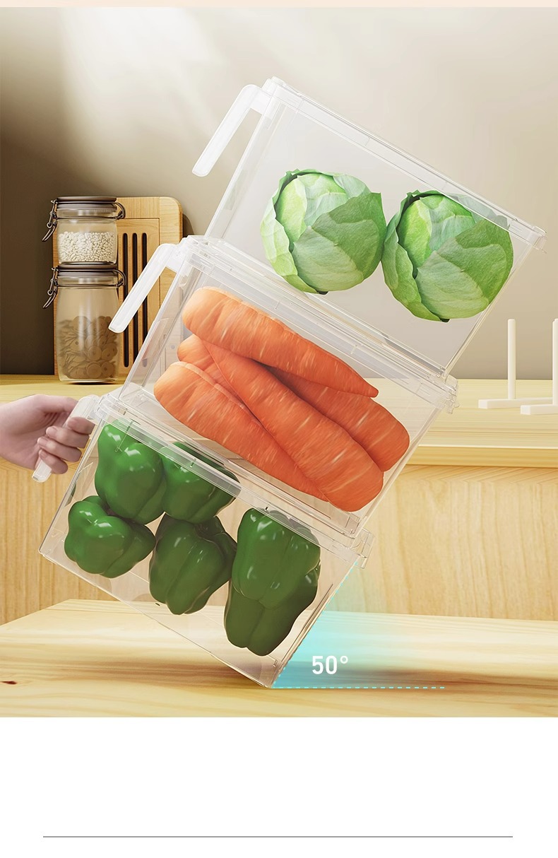 食品级冰箱收纳盒保鲜盒厨房蔬菜水果专用整理神器带手柄鸡蛋盒子详情15