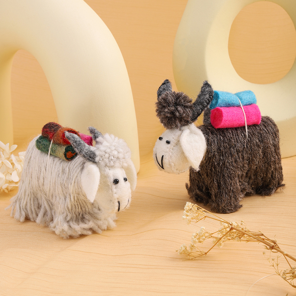 羚羊尼泊尔羊毛毡挂件可爱立体毛绒仔挂件车载钥匙扣挂饰包包挂件详情3