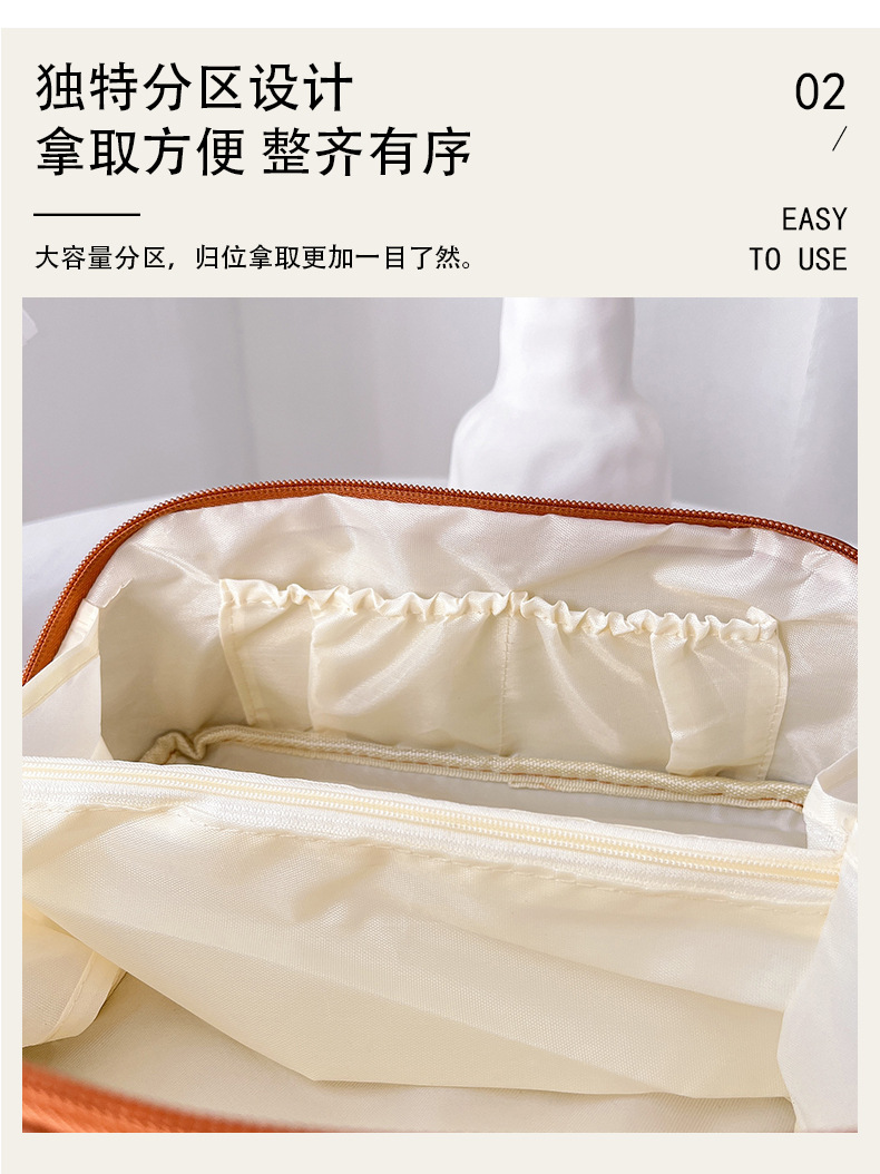 PU枕头包女大容量化妆品收纳包高级感手提化妆包旅行便携洗漱包袋详情5