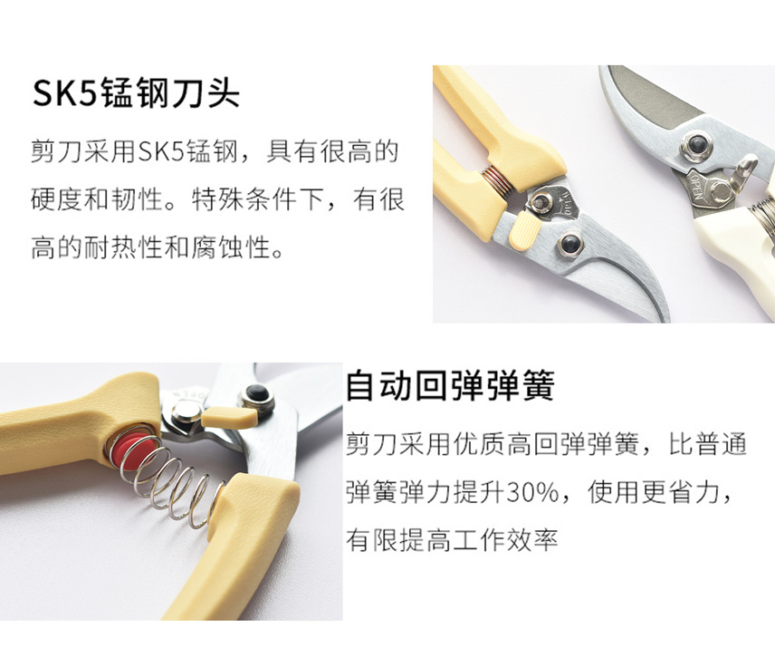 佰世园艺新款家用花艺树枝剪园林果树粗枝剪园艺工具五金剪刀详情4