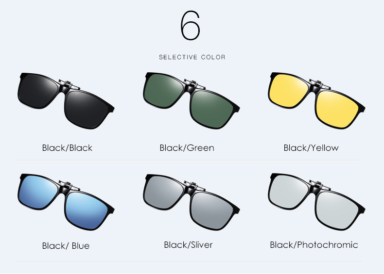 偏光太阳镜夹片翻式夹片 近视驾驶墨镜TR90男女夜视镜片 3019详情7