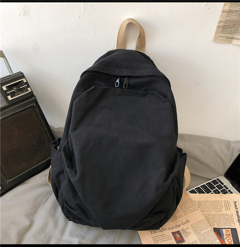 书包女ins风复古森系帆布双肩包日系原宿高中大学生简约百搭背包详情42