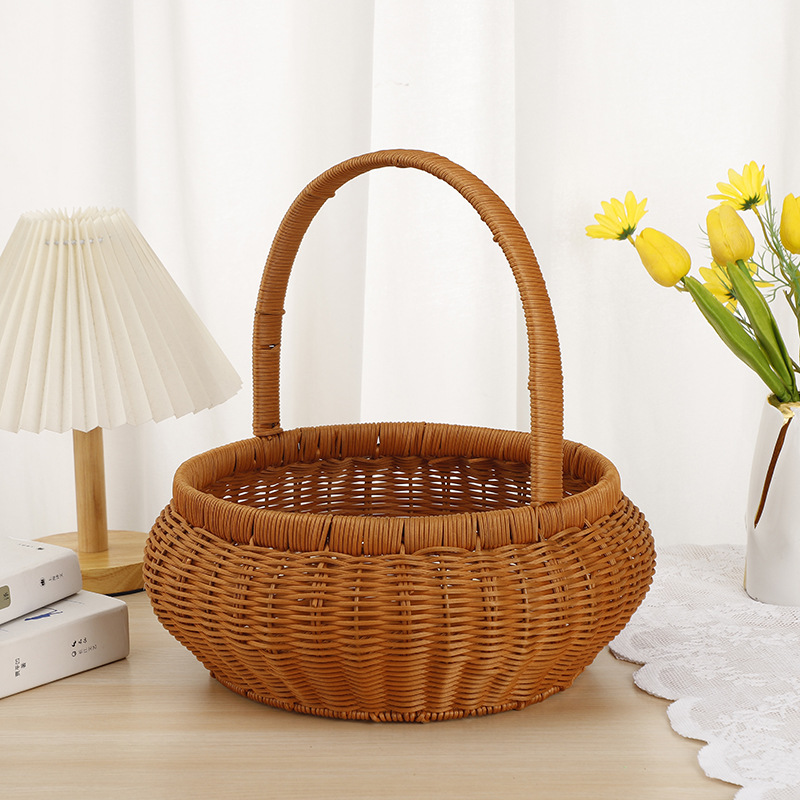 New hand-woven willow flower baskets, handcrafted rattan and straw woven festival wedding gifts, princess small baskets, rattan baskets wholesale pic 3