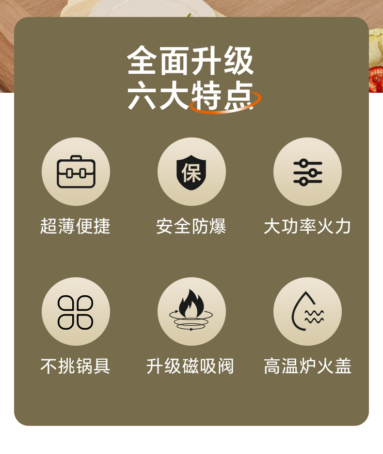超薄卡式炉便携家用迷你瓦斯炉户外露营野餐炉具防风卡磁炉火锅炉详情4