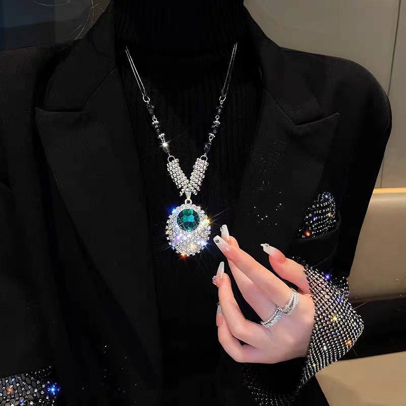 轻奢高级感项链女长款毛衣链简约时尚百搭秋冬流苏服配饰吊坠挂件详情2