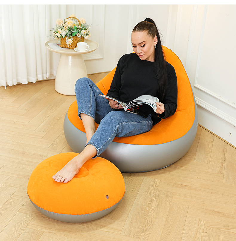 Cross-border new products: Velvet fabric lazy sofa, inflatable and foldable lounge chair, sofa bed, Japanese-style household sitting chair, outdoor bed pic 19