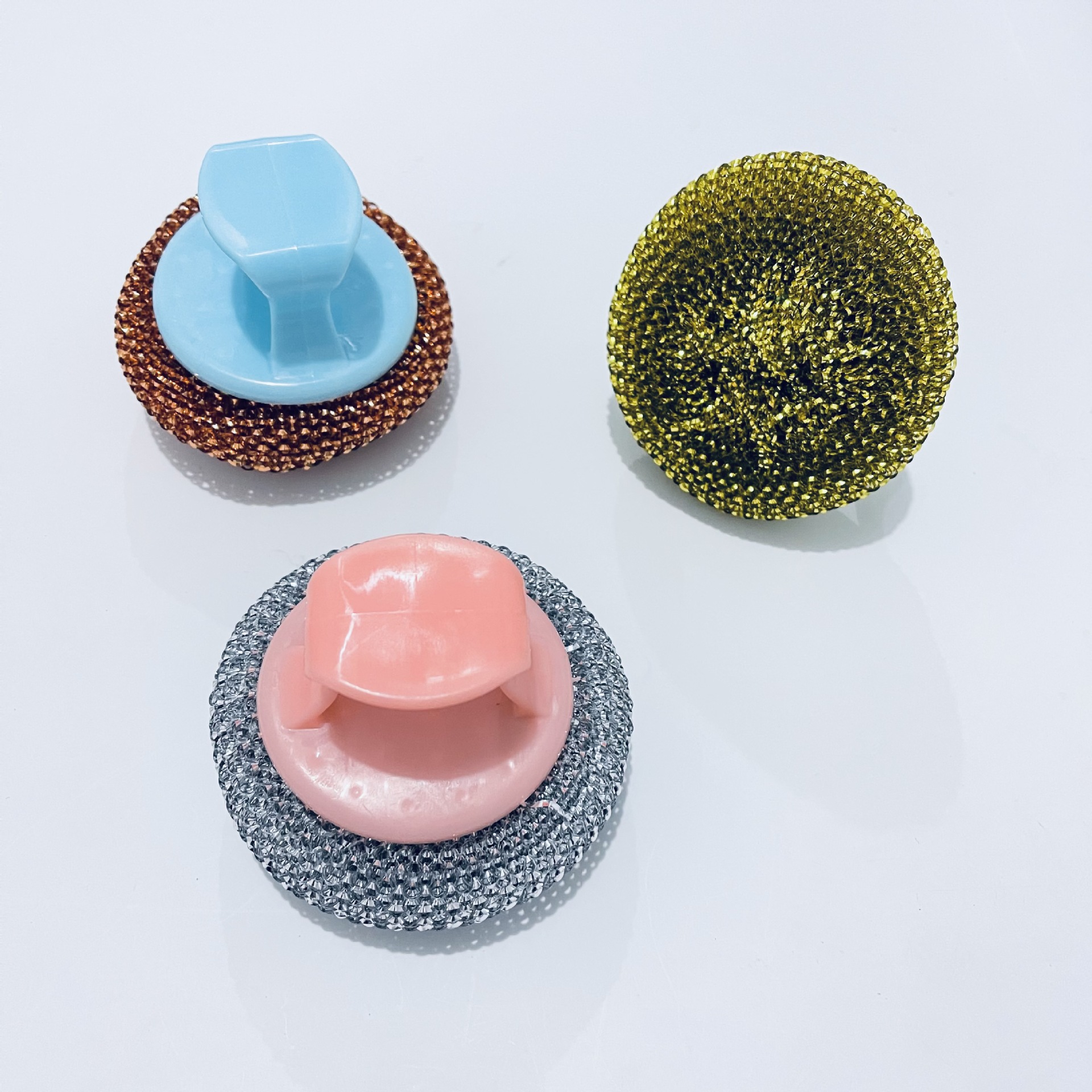 【 Zone 2-10 】 Gold Wire 【 Short Handle 】 Pot Brush 600 yuan per box Round head pot brush Gold wire Plastic Wire Pot Brush Non-damaging Pot Brush Pot Brush Steel Wool ball Cleaning Brush 1 yuan source gift pic 1