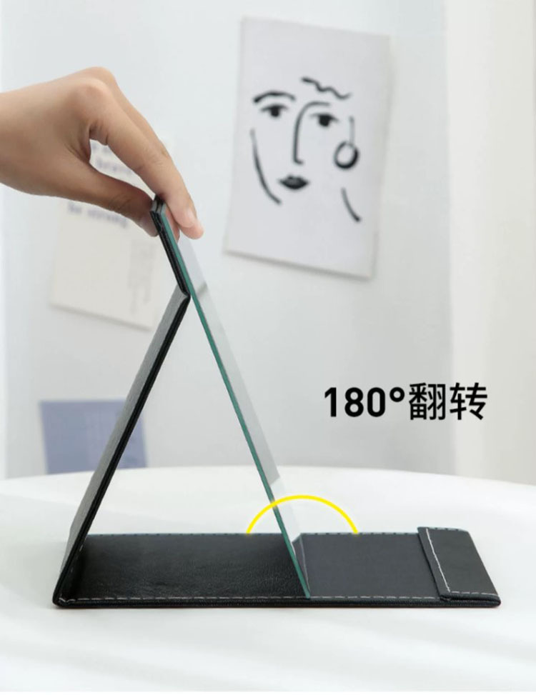 镜子化妆镜折叠台式便携随身高清学生宿舍公主女大小号桌面梳妆镜详情4