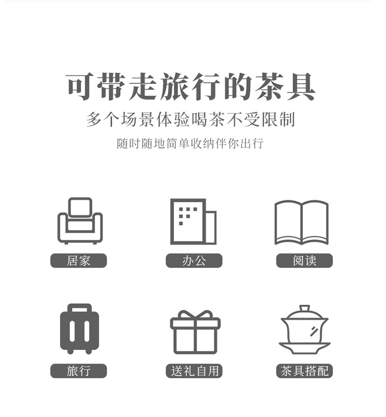 旅行茶具哥窑汝窑套装批发茶盘家用结婚开业房地产伴手礼可加印Lo详情2