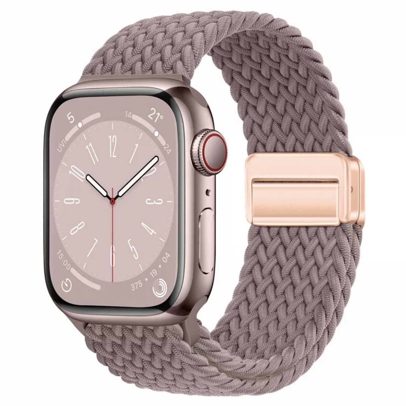 适用iwatch苹果表带磁吸尼龙编织S10弹力彩虹Applewatch手表带详情8