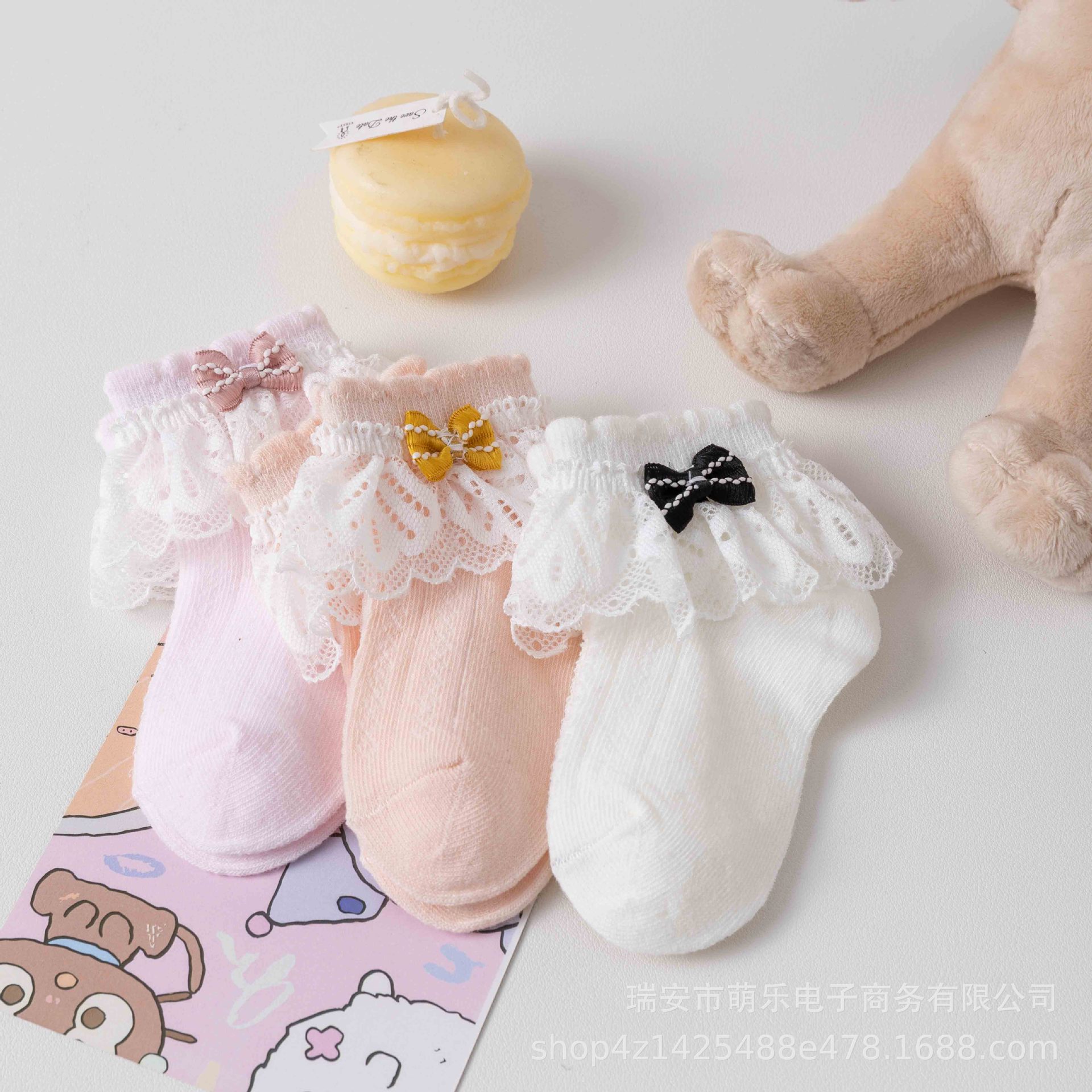 新生婴儿女童蕾丝花边袜棉透气舒适网眼薄款蝴蝶结花边宝宝袜详情8