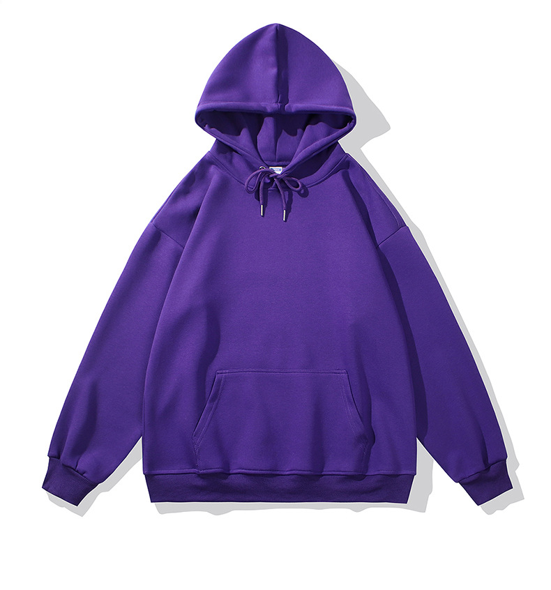 情侣卫衣春秋男士纯色套头连帽衫可印logo大码宽松外套班服活动服详情26