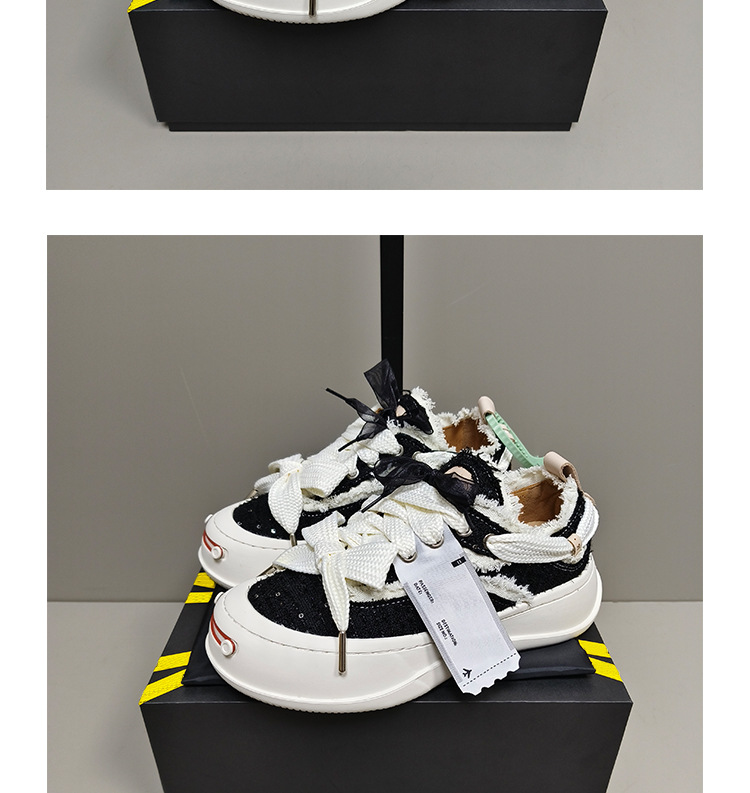 檀健次同款厚底帆布鞋女潮开口笑小白鞋情侣款小众计设运动板鞋男详情26