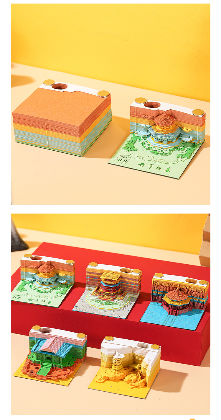 【 Paper-cut Trendy Trinkets 】 Creative 3d stereoscopic sticky notes, paper-cut sticky notes, festival gifts, desktop trinkets pic 11