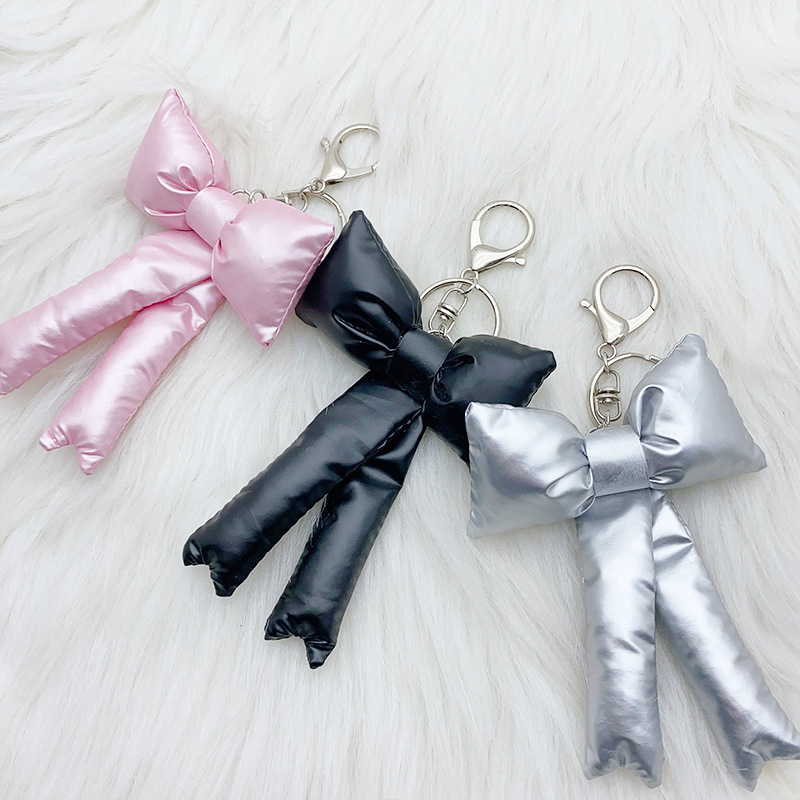 Korean-style ins fashionable and sweet girl filled cotton bow bag pendant, trendy and fashionable keychain pendant for girls pic 5