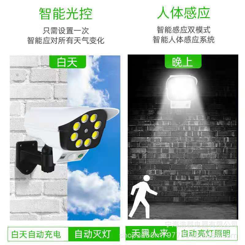 Solar simulation monitoring lamps, wall lamps, outdoor courtyard street lamps, ultra-bright lighting, human body sensor wall lamps, LED street lamps pic 3