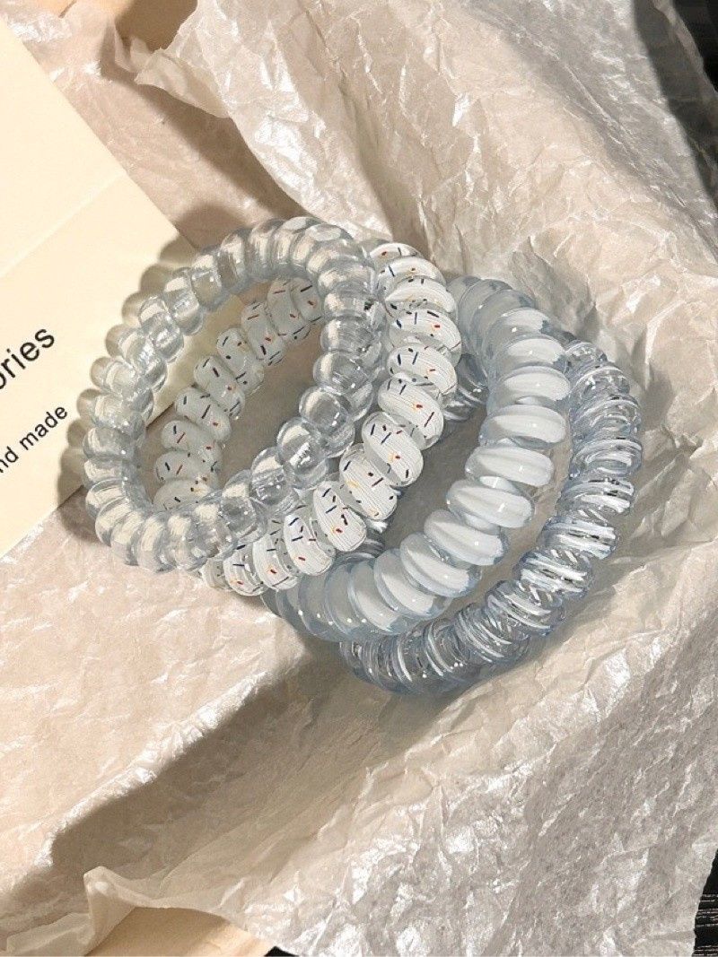 Korean girl high-quality grape coconut polka dot telephone line, refreshing and versatile in summer, durable daily hair cord pic 1