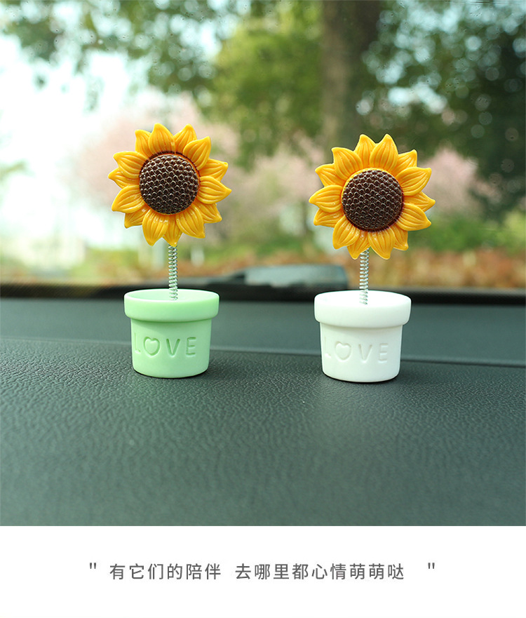 2024 New Sunflower Car oscillating ornaments, fresh sunflower small ornaments for car center console decoration pic 10