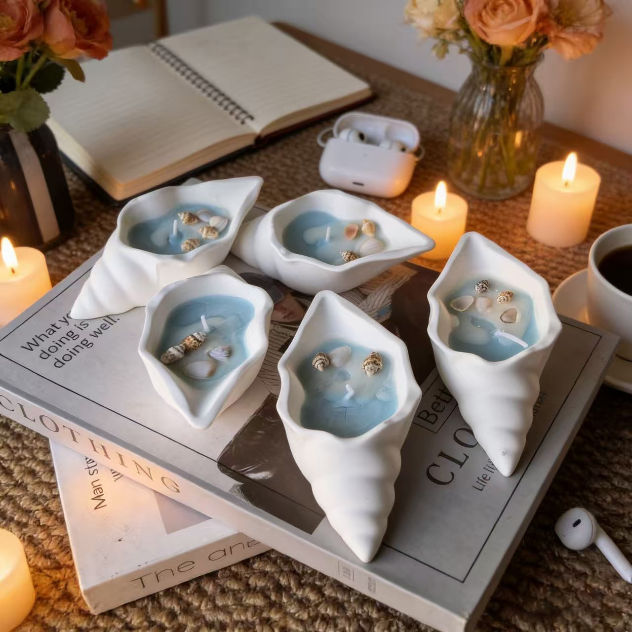 植物蜡海螺香薰蜡烛摆件 星辰大海海螺香薰蜡烛婚礼伴手礼装饰详情9