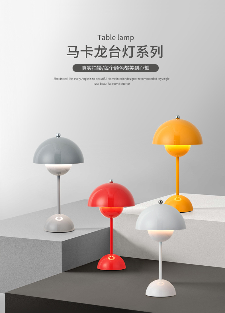 Transfronterizo de comercio electrónico recargable usb pequeña luz de noche nordic bráctea lámpara de mesa dormitorio lámpara de cabecera touch eye care lámpara de mesa de aprendizaje pic 1
