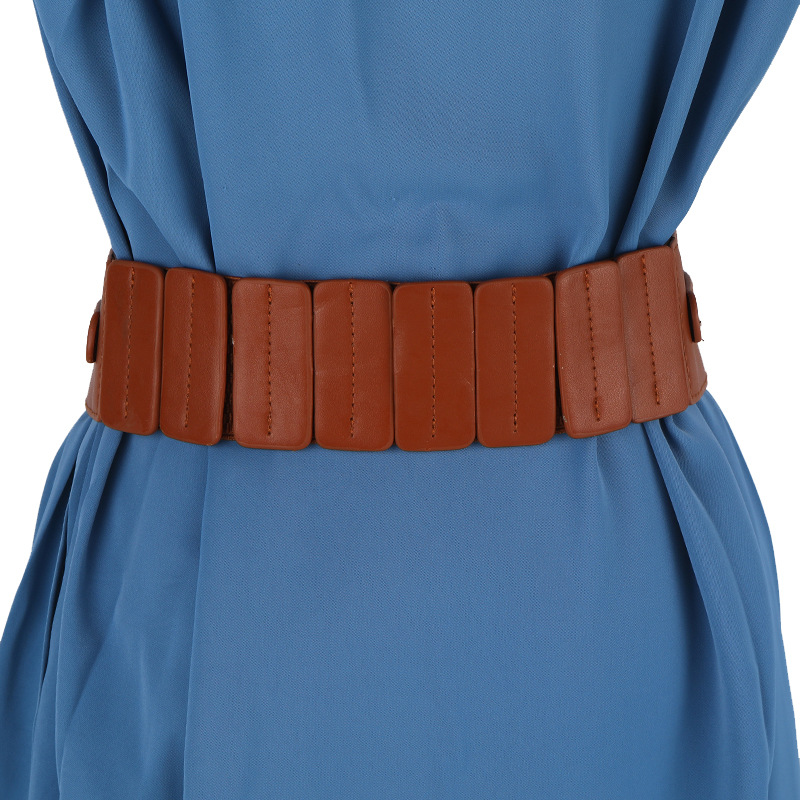 宽腰带女百搭装饰女裙弹力PU片针扣松紧腰封欧美时尚束腰外穿腰封详情18