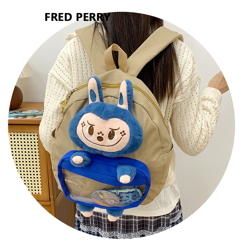 可爱拉布布少女双肩包新款卡通创意玩偶背包萌趣软妹休闲学生书包详情12