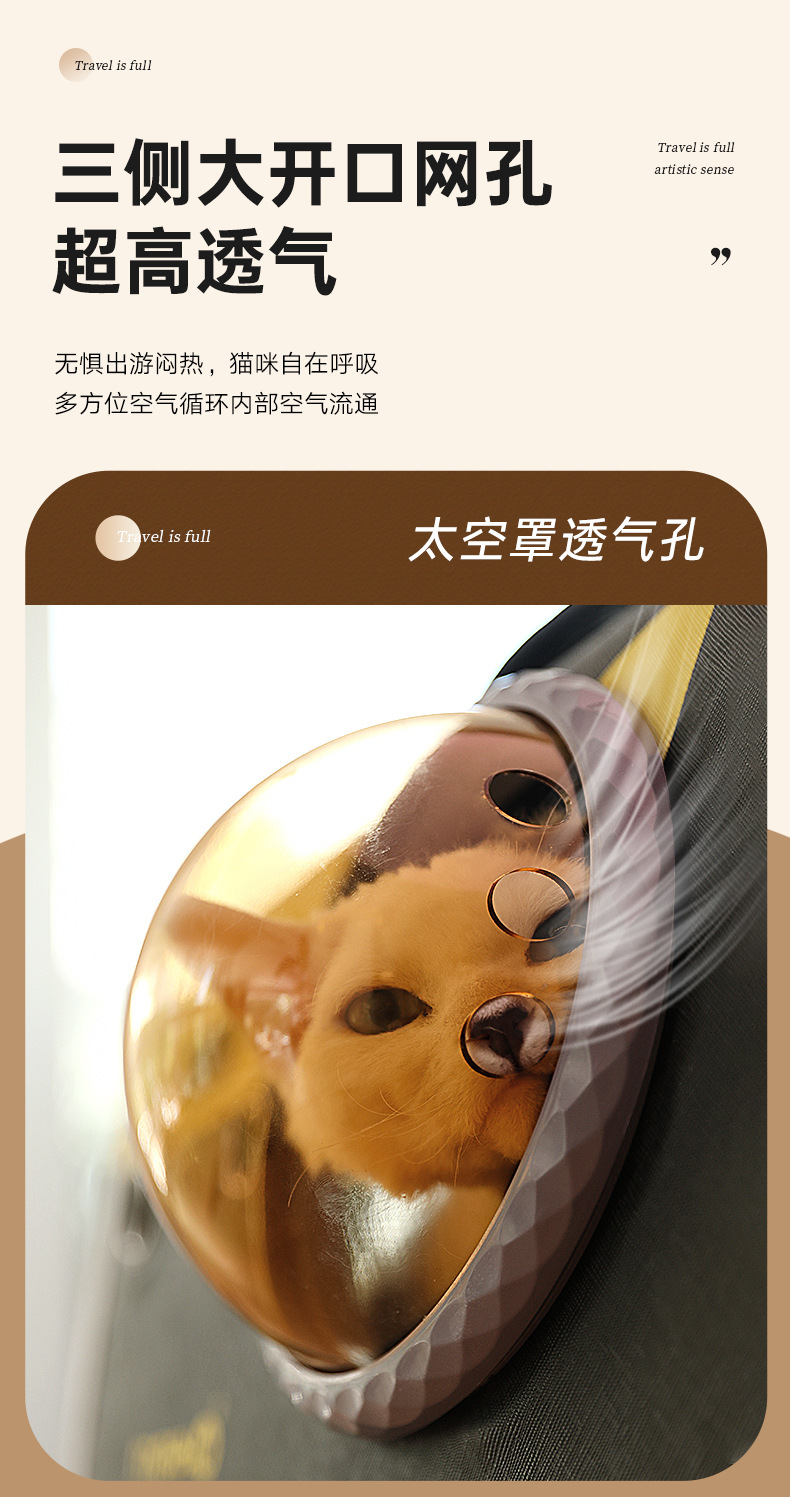 宠物便携太空舱外带猫包手提可折叠单肩包外出背包卡通猫咪狗包包详情8