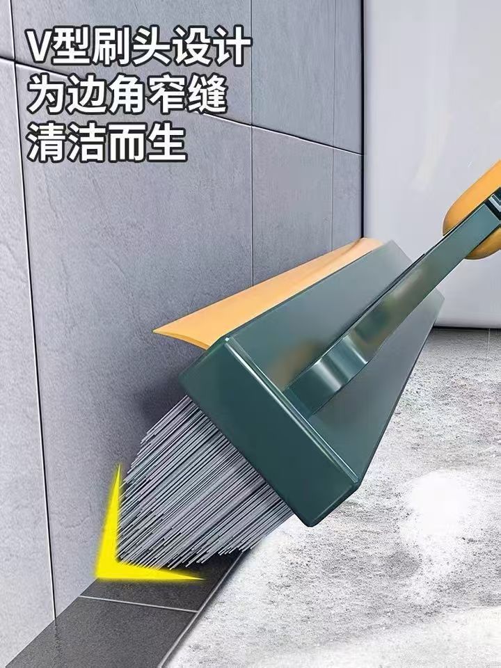 卫生间地板刷 洗地刷地刷子 浴室地缝刷瓷砖长柄硬毛二合一清洁刷详情2