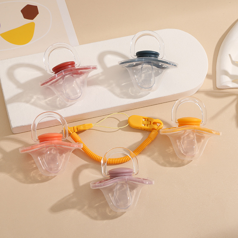 Infant and toddler anti-slip chain pacifier, super soft and sleeping type, simulating breast milk, realistic weaning wonder, baby comfort pacifier pic 3