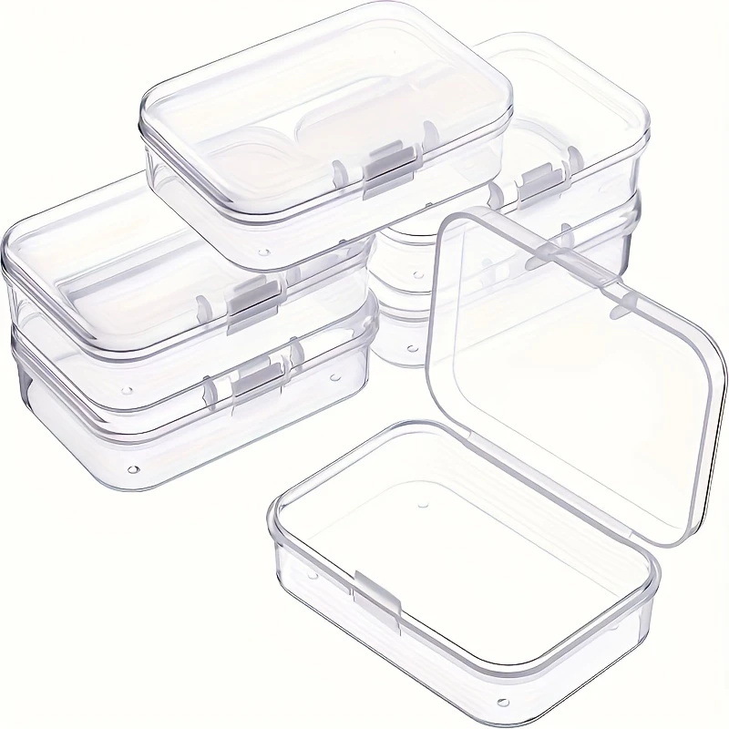 Cuadrado transparente portátil joyero collar caja accesorios caja de almacenamiento de uñas caja de pendientes pic 13