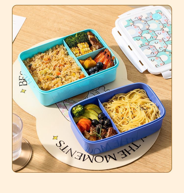 定制热卖卡通塑料饭盒食品级可进微波炉加热可爱午餐盒厂家详情21