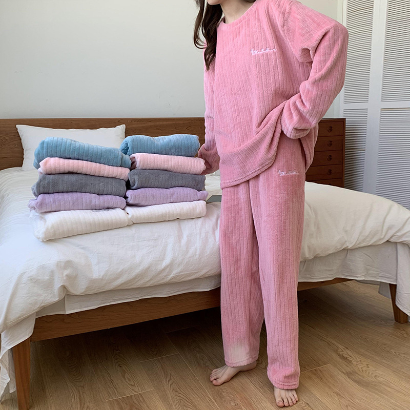 珊瑚绒睡衣女士2024年新款春秋冬季加厚大码冬天法兰绒加绒家居服详情4