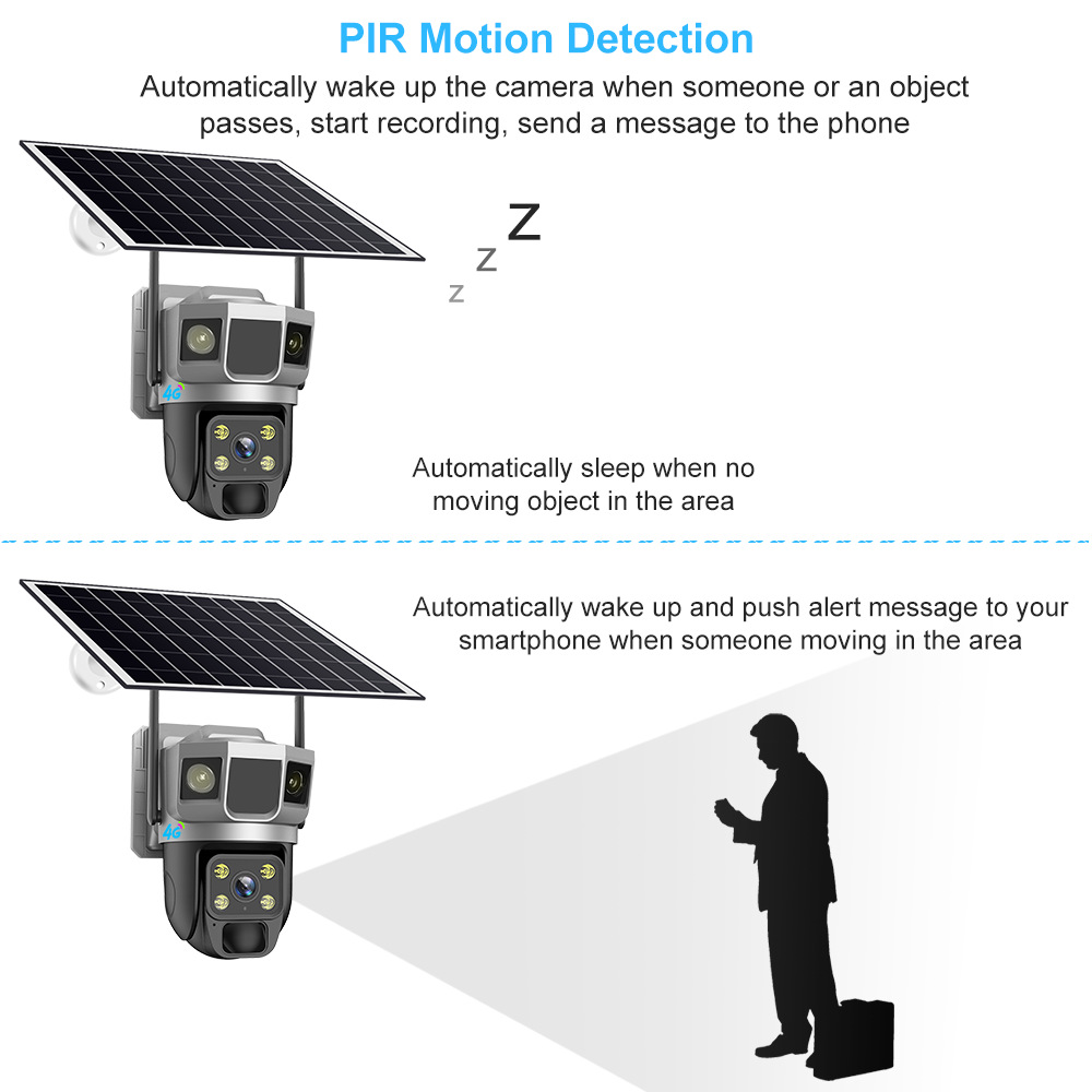 New outdoor video recording solar surveillance camera, home 360 night vision high-definition monitor, wild orchard pic 6