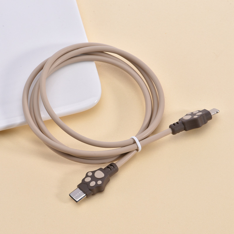 Applicable one-meter TYPE C to lightning Apple Bear Paw TPE mobile phone data cable pic 7
