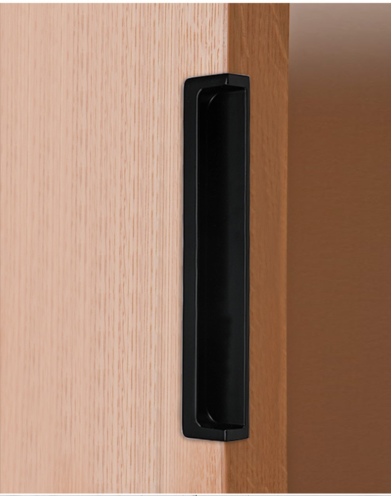 黑色嵌入式暗装拉手金色银色抽屉把手青古铜挖槽移门加长对装拉手详情41