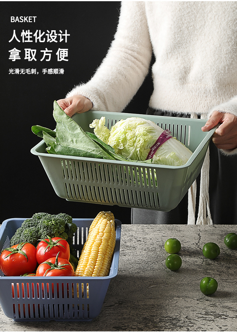 Cesta de asfalto de plástico cesta de asfalto multifuncional de frutas y verduras simplemente engrosada pantalla de frutas cesta de almacenamiento de asfalto 4 piezas al por mayor pic 6
