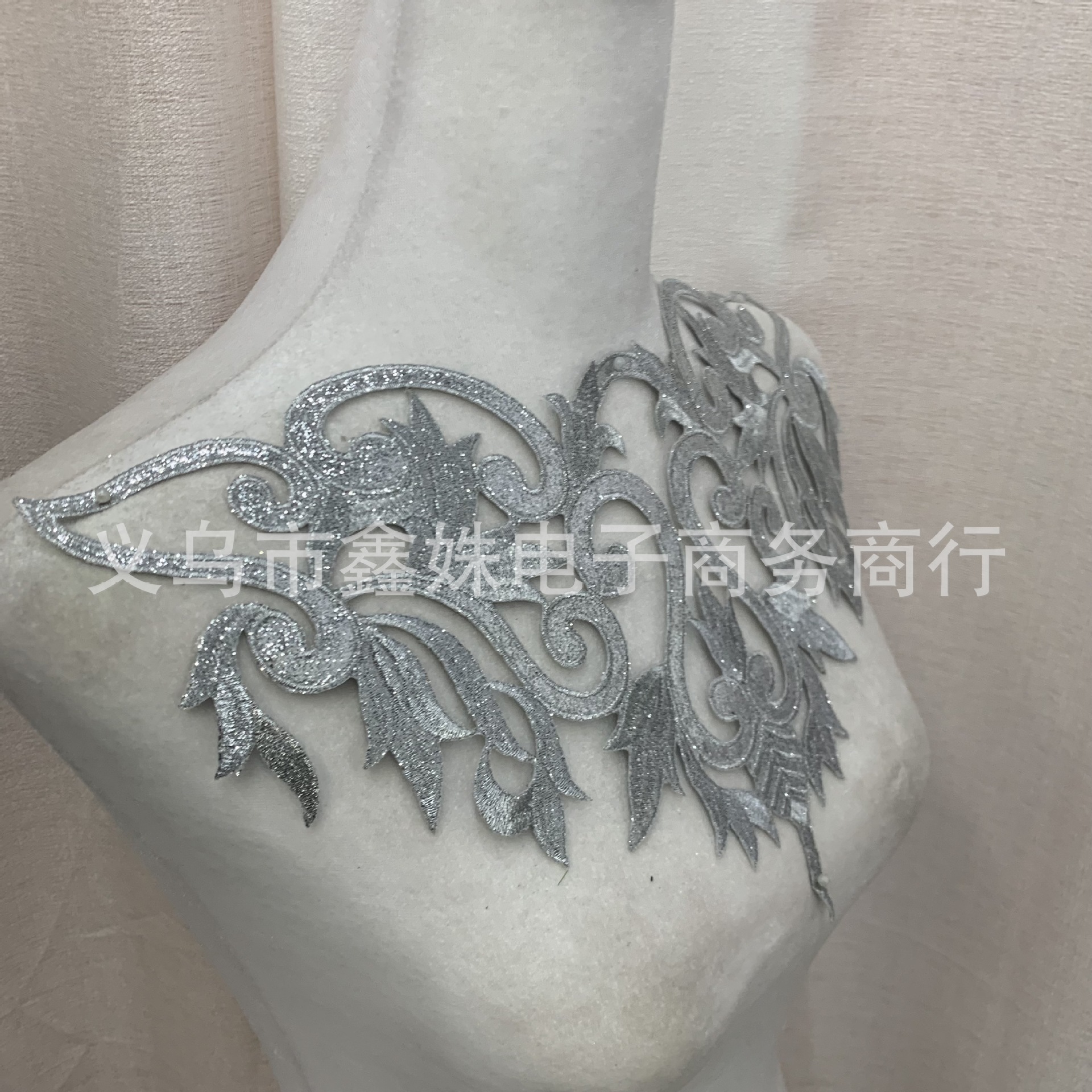 Net bottom, strand embroidery, collar flower, polyester silk embroidery, false collar, wedding accessories, chest collar pic 6