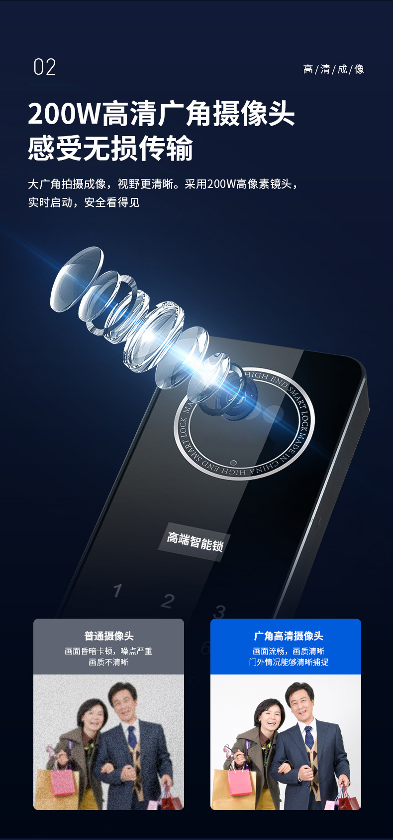 Fully automatic fingerprint lock, household security door, facial recognition smart door lock, graffiti door lock, visual cat eye, electronic password pic 5