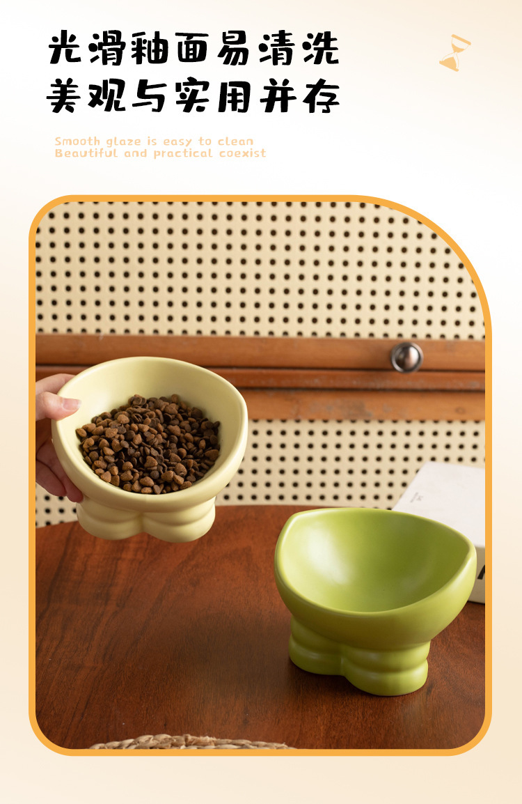 Pet colored ceramic bowls, pet feeding bowls, pet supplies, pet automatic water dispensers, dog bowls, pet feeders, pet tableware, pet feeding supplies, durable and easy to clean pic 3