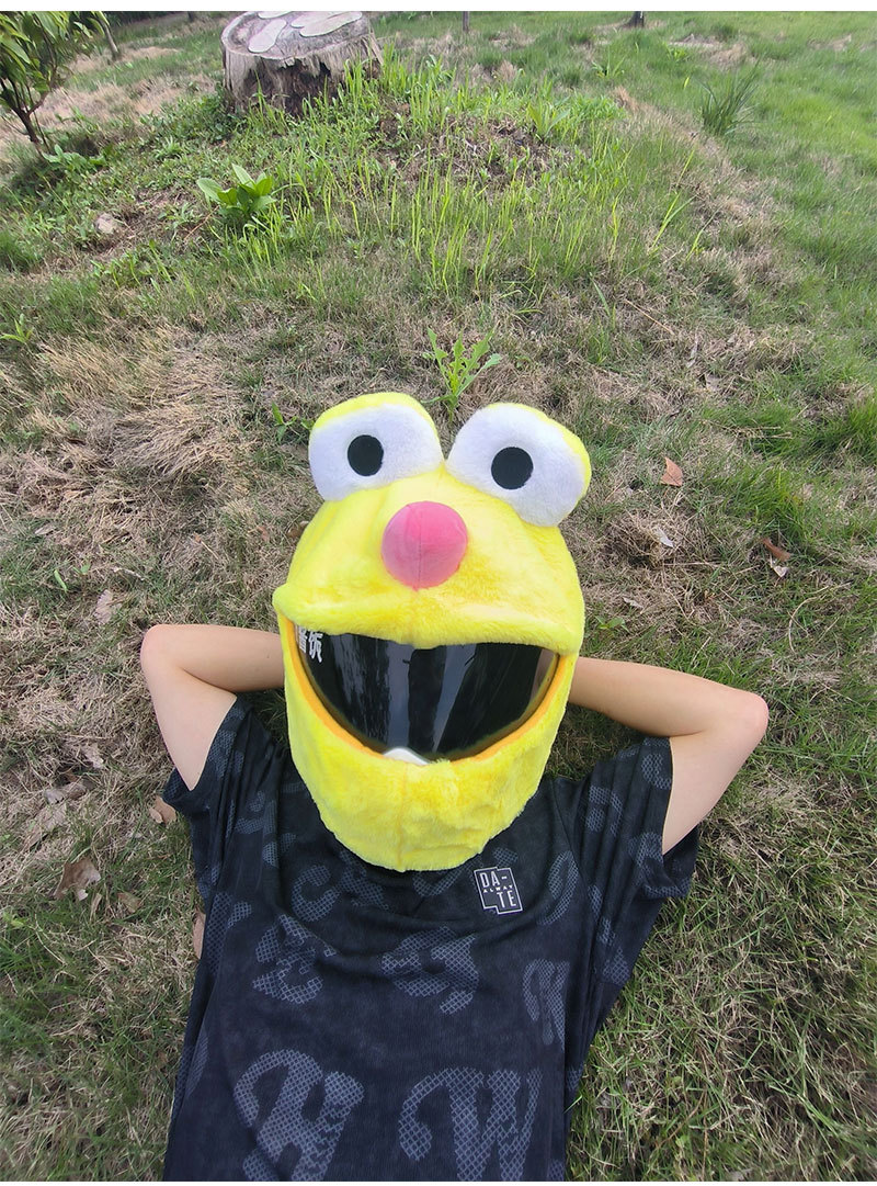 Pumpkin plush helmet cover, cute full helmet protective cover, cycling head cover, Easter pumpk-shaped protection pic 11