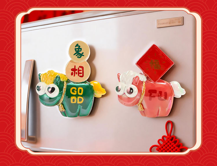 There will be fridge magnet blind boxes for the Year of the Horse mascot resin handicrafts and cartoon cute little horse fridge magnets available for wholesale soon pic 13
