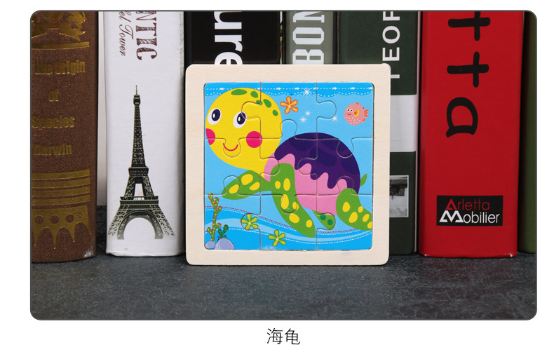 威威虎木玩卡通动物拼图9片婴幼儿0-3岁早教木制拼图儿童益智玩具详情5