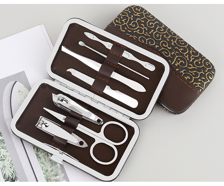 7-piece nail clipper set in leather box, beauty and nail care tools, printable gift nail clipper set pic 34